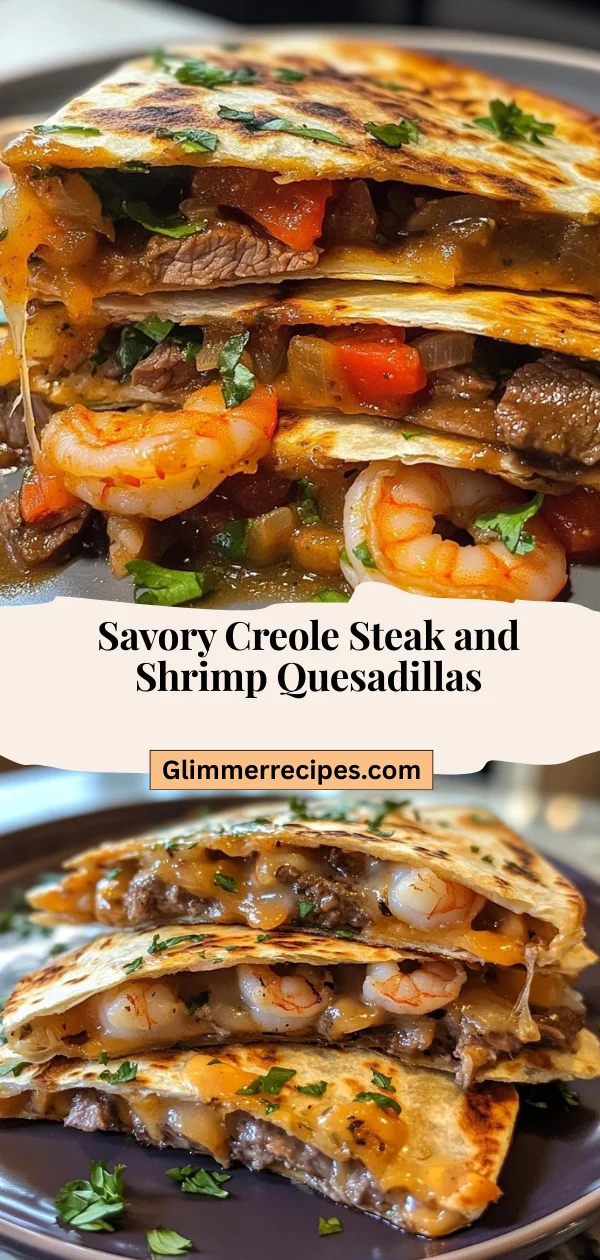 Savory Creole Steak and Shrimp Quesadillas