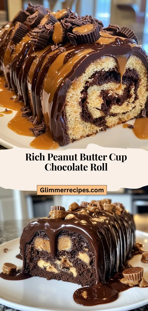 Rich Peanut Butter Cup Chocolate Roll