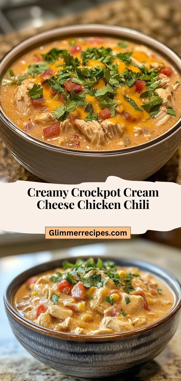 Creamy Crockpot Cream Cheese Chicken Chili