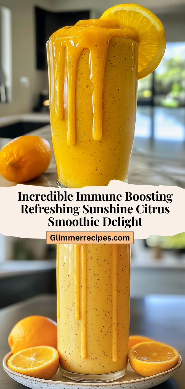 Incredible Immune Boosting Refreshing Sunshine Citrus Smoothie Delight