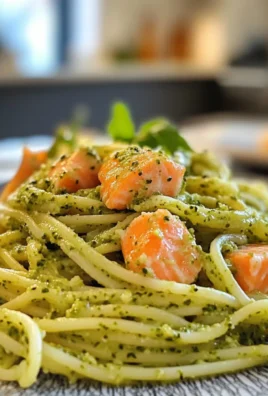 Amazing Creamy Salmon Pesto Pasta