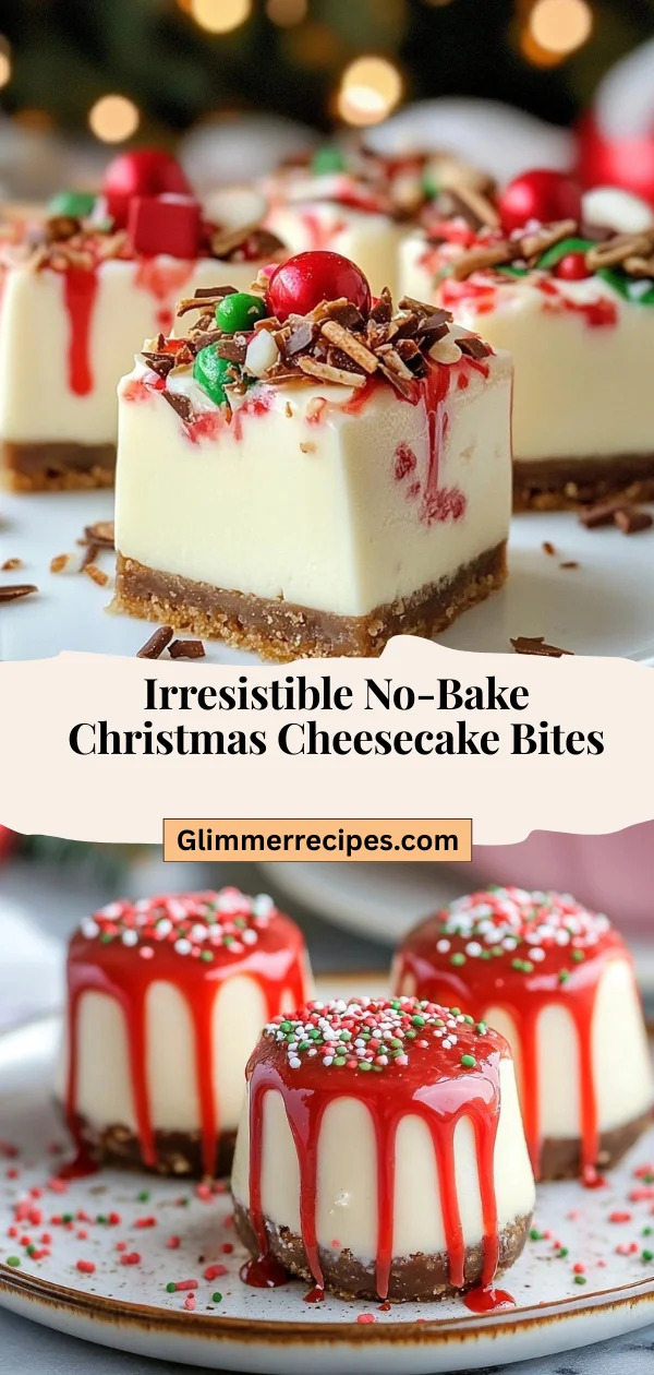Irresistible No-Bake Christmas Cheesecake Bites