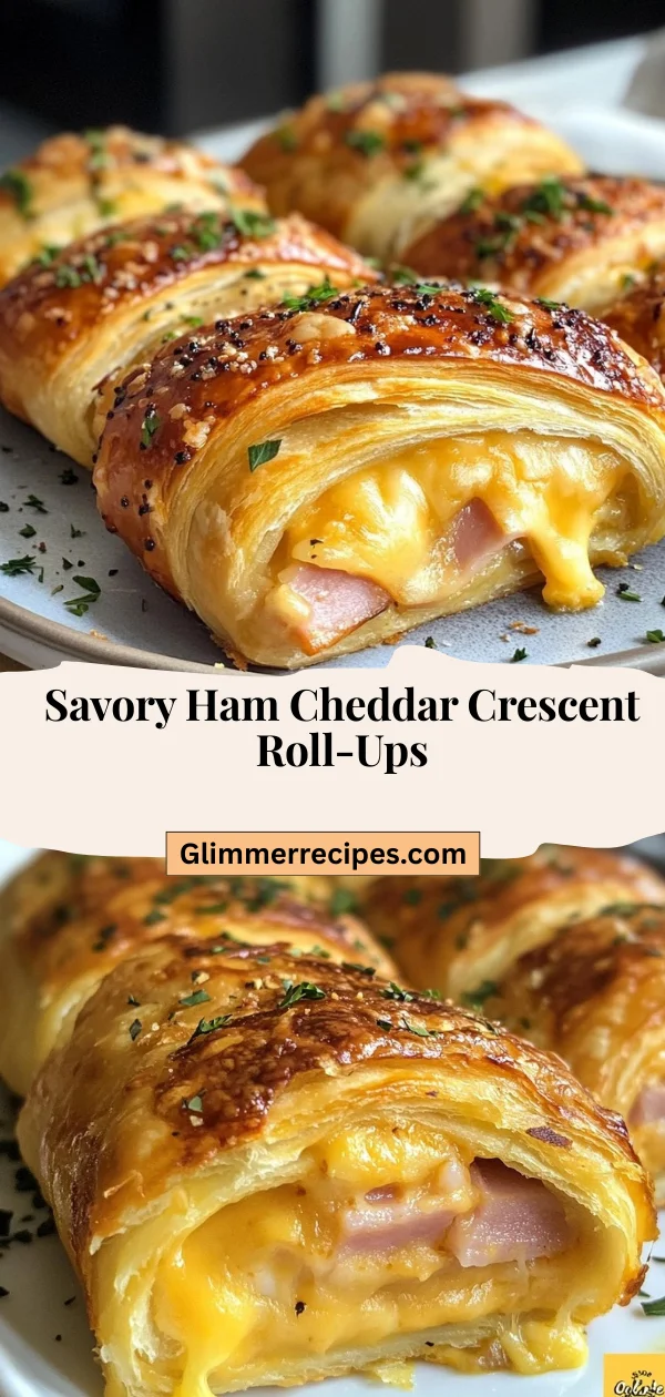 Savory Ham Cheddar Crescent Roll-Ups